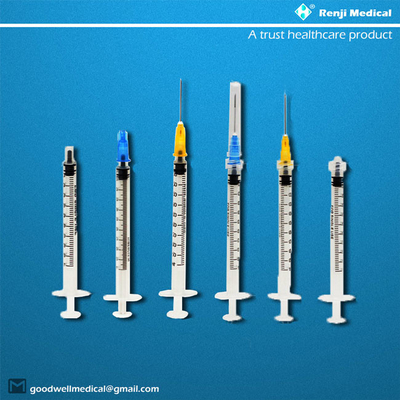 CE / ISO Jarum Suntik Habis Pakai Medis Sekali Pakai Dengan Volume Jarum 1ml