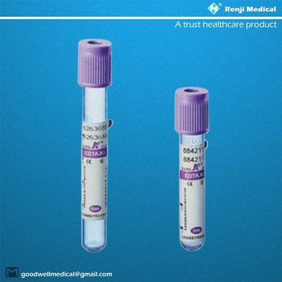 EDTA Blood Draw Vacuum Tube 3 tahun Umur Simpan Untuk hematologi klinis