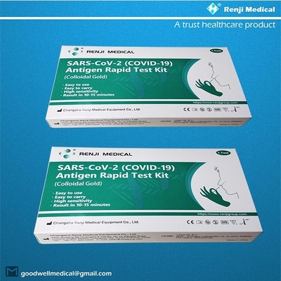 Renji COVID 19 Antigen Rapid Test Kit Usap Hidung (Koloid Emas) 10 - 15 Menit