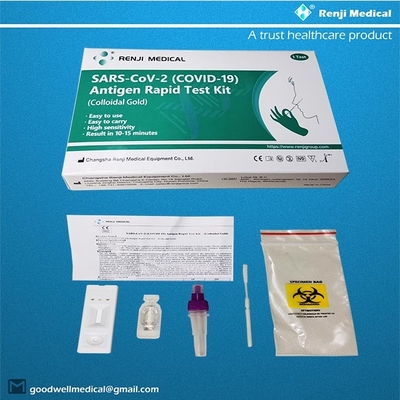Renji COVID 19 Antigen Rapid Test Kit Usap Hidung (Koloid Emas) 10 - 15 Menit
