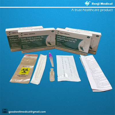 Renji Rapid SARS-COV-2(COVID 19)Antigen Rapid Test Kit (Koloid Emas)Nasal Swab