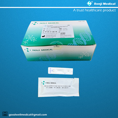 Kit Uji Swab Hidung Antigen COVID-19 (Emas Koloid) Ditandai CE untuk Pengujian Sendiri