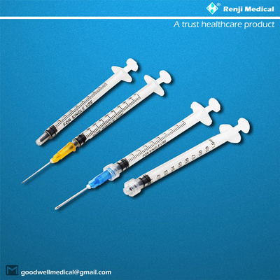 CE / ISO Jarum Suntik Habis Pakai Medis Sekali Pakai Dengan Volume Jarum 1ml