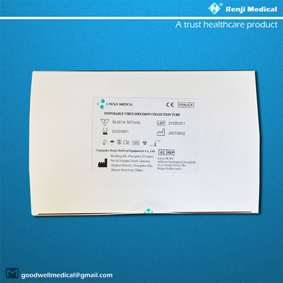 VTM Disposable Virus Sampling Tube Kit Standar GMP CE Disetujui