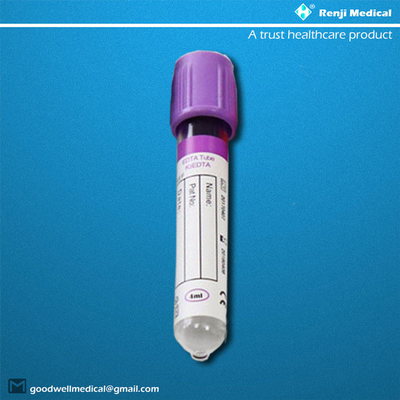 EDTA Blood Draw Vacuum Tube 3 tahun Umur Simpan Untuk hematologi klinis